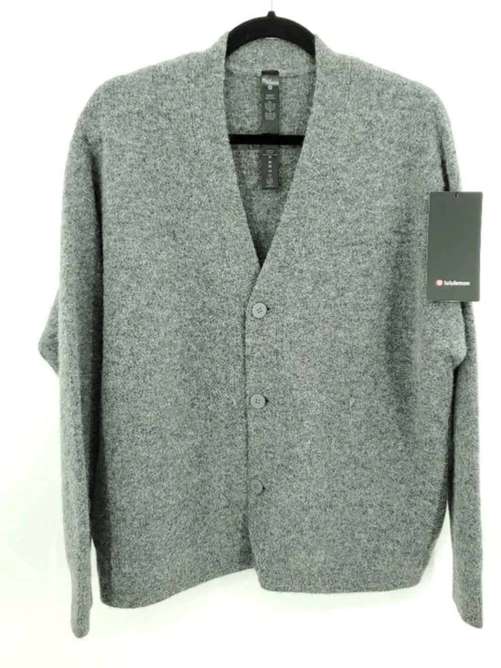 NWT Men's Lululemon Alpaca Wool-Blend Cardigan Sweater M Heathered Asphalt Grey